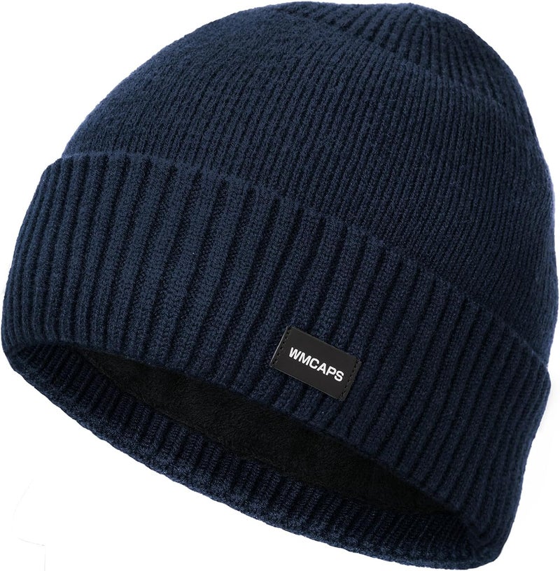 Wmcaps Winter Men Women Fleece Lined Beanie Knitted Hats, Soft Thermal Stocking Skull Caps for Cold Weather - Image 1